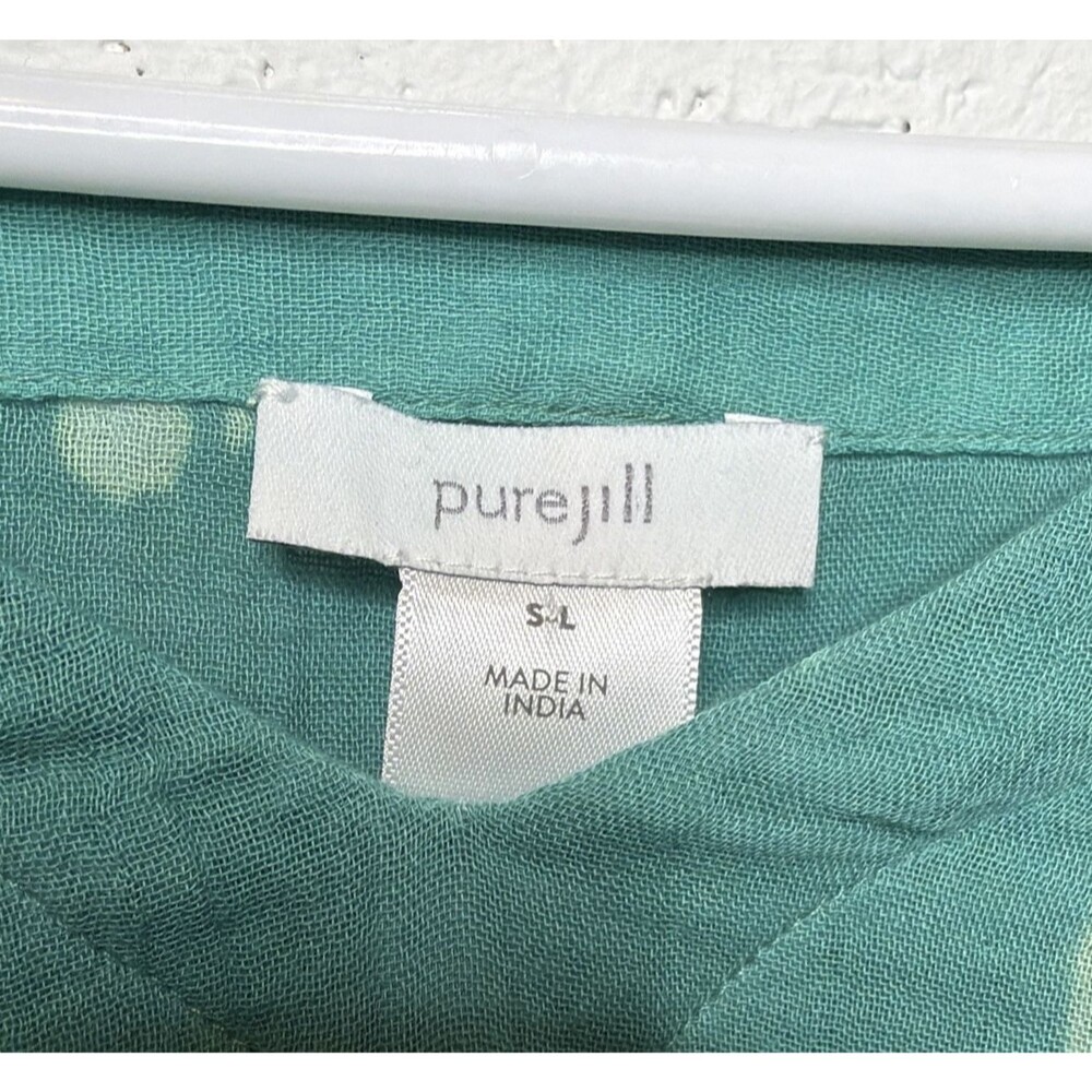 Pure Jill Tie-Dye Crinkle Gauze Poncho Kimono Handkerchief Hem Lagenlook Coastal - Picture 2 of 7